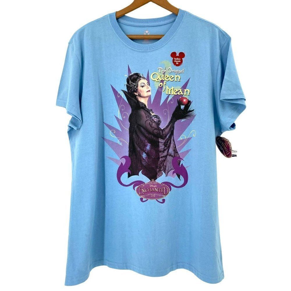 Disney Enchanted Queen of Mean Tee Shirt Blue‎ Size Large NWT